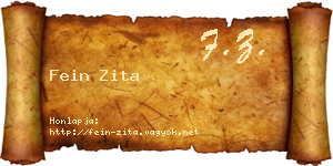 Fein Zita névjegykártya